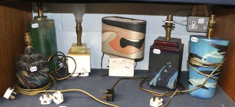 Six Studio Pottery Lamps, including examples by Margery Clinton (Scottish, 1931-2005) (6) In good