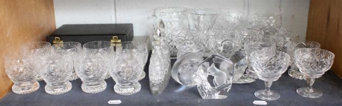 Assorted Glassware, and other items comprising Webb Corbett cut glass, set of tumblers, two Matts