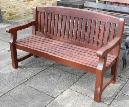 A Slatted Wooden Bench, 153cm wide