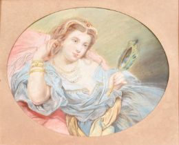 Mathilde Waterton (d.1878) Portrait of a languorous beauty Pastel, together with three companion