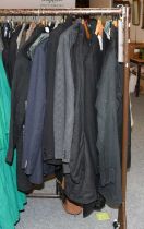 Gents 20th Century Suits and Jackets comprising a black heavy cotton jacket, wool jacket,