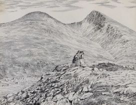 Alfred Wainwright (1907-1991) "Stob A'Choire Mheadhoin and Stob Coire Easain" Signed and inscribed