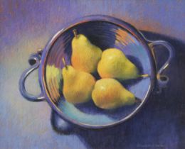 Elizabeth A. Smith (Contemporary) "Pears in a Blue Bowl" Signed, pastel, 28cm by 34cm Zillah Bell