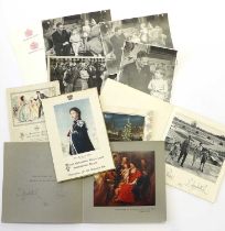 HM Queen Elizabeth II - Royal Ephemera Comprising: Christmas Card 1959, signed Elizabeth R and