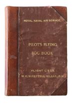 WWI Pilot’s Flying Log Book. Strettell Miller (Flight Lieutenant W. H.), Royal Naval Air Service.