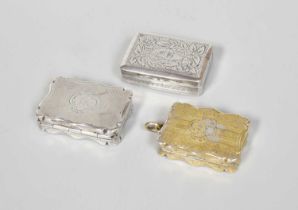 A George IV Silver Vinaigrette and Two Victorian Silver Vinaigrettes, One by Thomas Newbold,