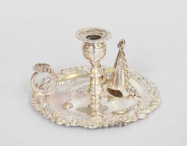 A George IV Silver Chamber-Candlestick, by Rebecca Emes and Edward Barnard, London, 1821, shaped