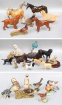 A Collection of Beswick and Border Fine Arts, including Horses and Foals, Dogs, Birds etc. (two