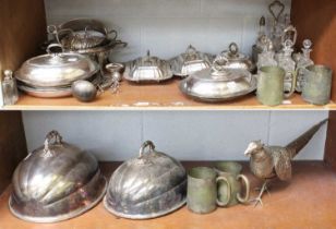 A Collection of Assorted Silver and Silver Plate, the silver including a George III silver wine-