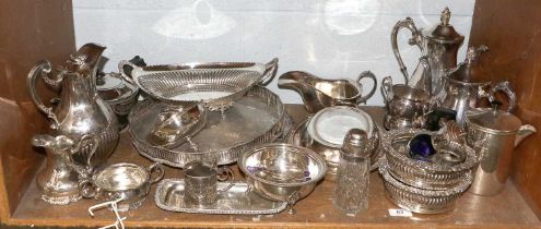 A Collection of Assorted Silver Plate, including a pair of wine-coasters; an oval basket; a
