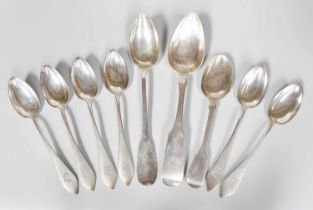A Collection of Assorted Continental and Colonial Silver Flatware, including a Cape silver Fiddle