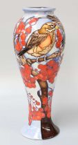 A Modern Moorcroft "Rowan Berries" Pattern Trial Vase, by Vicky Lovatt, impressed marks, 27.5cm high