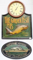 Two Reproduction Painted Fishing Plaques/Signs (2)