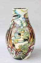 A Modern Moorcroft "Wonderland" Pattern Prestige Vase, by Nicola Slaney, limited edition 17/20,