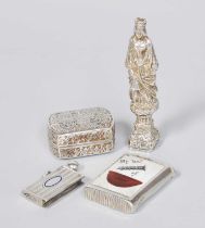 A Collection of Assorted Silver, comprising a Victorian silver and enamel vesta-case, by Deakin