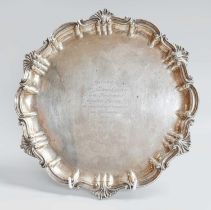 An Edward VII Silver Salver, by Herbert Charles Lambert, London, 1902, shaped circular and on four