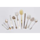 A Collection of Assorted Victorian and Later Silver Flatware, various patterns, including two pieces