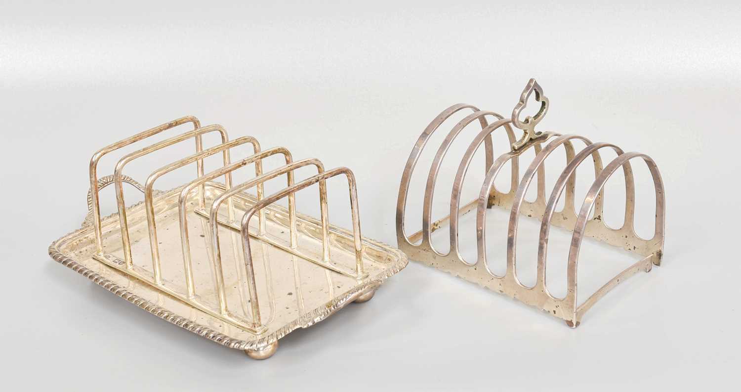 A George V Silver Six-Bar Toastrack, by Thomas Bradbury and Sons Ltd., London, 1912, on oblong