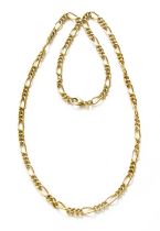 A 9 Carat Gold Figaro Link Chain, length 46cm Gross weight 14.4 grams.