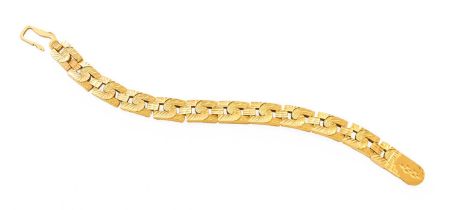 A Fancy Link Bracelet, clasp stamped '22CT', length 21.5cm The clasp is stamped '22CT' and in our