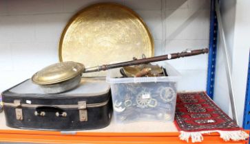 Assorted Metalwares, including an Indian brass tabletop and various horse brasses etc., together