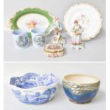 Assorted British and Continental Ceramics, to include: a Royal Worcester oval dish painted with