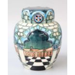 A Modern Moorcroft "Jumeirah" Pattern Ginger Jar and Cover, by Beverley Wilkes, impressed marks,