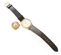 A Plated Omega Deville Quartz Wristwatch and a 9 carat gold wristwatch (2) Omega Quartz Wristwatch -