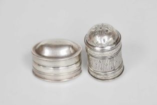 Two George III Silver Nutmeg-Graters, One by Samuel Pemberton, Birmingham, 1797, The Other