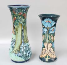 A Modern Moorcroft "Vereley" Pattern Vase, by Rachel Bishop, impressed marks, 30.5cm high, a "Blue