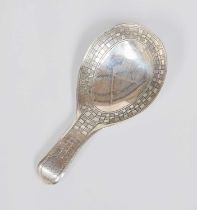 A George III Silver Caddy-Spoon, by Samuel Pemberton, Birmingham, 1808, Old English pattern,