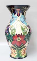 A Modern Moorcroft "Hidcote" Pattern Prestoge Vase, by Philip Gibson, limited edition 33/75,