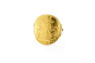 A Sovereign Ring, dated 1912, finger size Q1/2 Gross weight 9.7 grams.