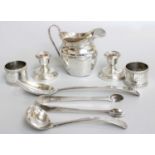 A Collection of George III and Later Silver, including a George III-style cream-jug; a pair of