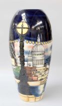 A Modern Moorcroft "London" Pattern Prestige Vase, by Paul Hilditch, numbered 48, impressed marks,