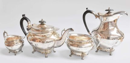 A Four-Piece George V Silver Tea-Service, by Cooper Brothers and Sons Ltd., Sheffield, 1917, each