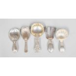 Three George V Silver Caddy-Spoons, One by Thomas Bradbury and Sons, Sheffield, 1917 and Two by