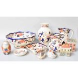 Five Royal Crown Derby Imari Paperweights and a small quantity of Mason's Mandalay pattern wares (