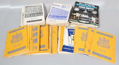 Football programmes, Leeds United 1950s and later (one box) One single sheet programme - see