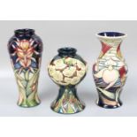 A Modern Moorcroft "Lizard Orchid" Pattern Vase, by Philip Gibson, impressed marks, 20cm high, an "