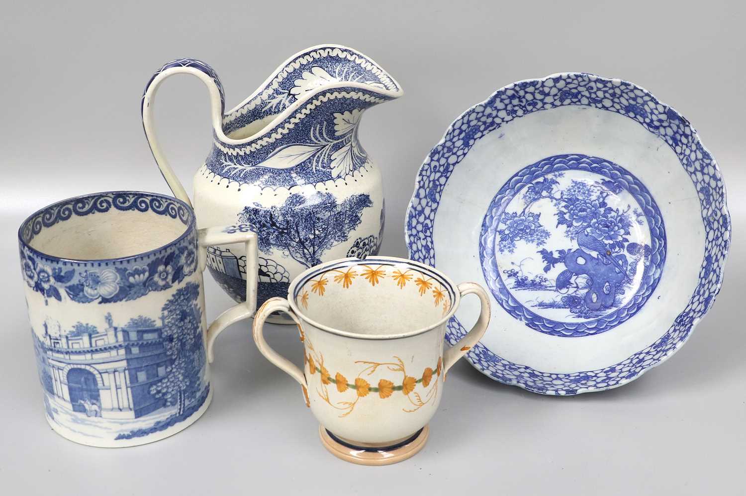 An 18th Century English Delft Charger, circa 1750, together with a Yorkshire pearlware loving cup, - Image 3 of 4