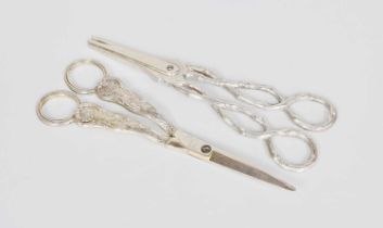 A Pair of George III Silver Grape-Scissors, by William Eley and William Fearn, London, 1817, Queen's