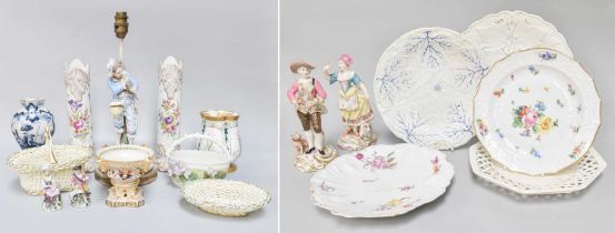 A Quantity of British and Continental Porcelain, 19th century and later, including a pair of