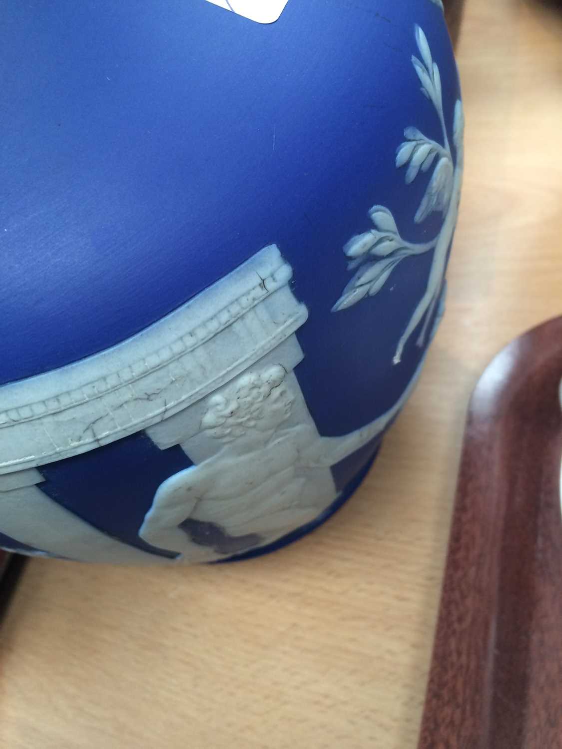 A Wedgwood Jasper "Portland" Vase, blue ground sprigged with the myth of Peleus and Thetis and - Image 5 of 13