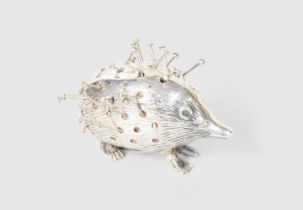 An Edward VII Novelty Silver Pin-Cushion, by Levi and Salaman, Birmingham, 1905, in the form of a