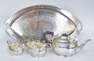 A Three-Piece George V Silver Tea-Service, by Atkin Brothers, Sheffield, The Teapot and Cream-Jug