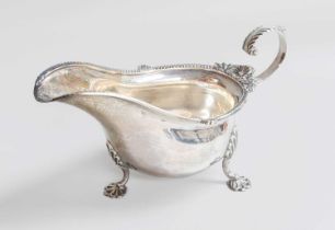 A George V Silver Sauceboat, by Walker and Hall, Sheffield, 1930, in the George III-style, oval