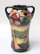 A Modern Moorcroft "Waterson" Pattern Twin-Handled Vase, by Sian Leeper, limited edition 38/50,