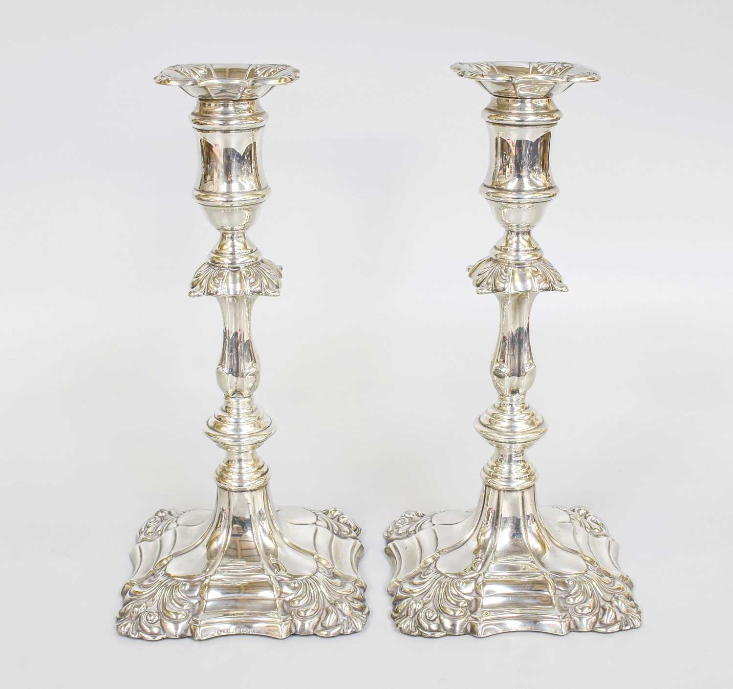 A Pair of Edward VII Silver Candlesticks, by Ellis Jacob Greenberg, Birmingham, 1905, each in the