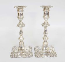 A Pair of Edward VII Silver Candlesticks, by Ellis Jacob Greenberg, Birmingham, 1905, each in the